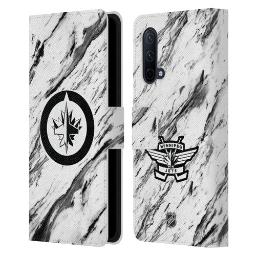 NHL Winnipeg Jets Marble Leather Book Wallet Case Cover For OnePlus Nord CE 5G