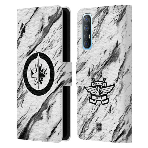 NHL Winnipeg Jets Marble Leather Book Wallet Case Cover For OPPO Find X2 Neo 5G
