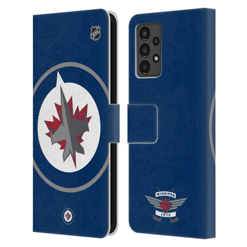 NHL Winnipeg Jets Oversized Leather Book Wallet Case Cover For Samsung Galaxy A13 (2022)