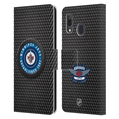NHL Winnipeg Jets Puck Texture Leather Book Wallet Case Cover For Samsung Galaxy A33 5G (2022)