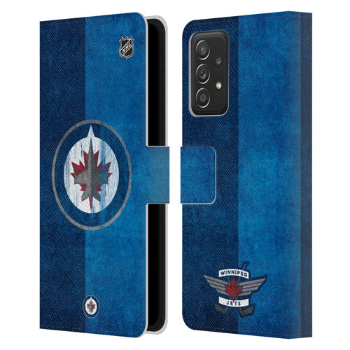 NHL Winnipeg Jets Half Distressed Leather Book Wallet Case Cover For Samsung Galaxy A52 / A52s / 5G (2021)