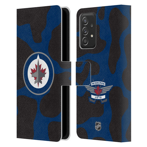 NHL Winnipeg Jets Cow Pattern Leather Book Wallet Case Cover For Samsung Galaxy A53 5G (2022)