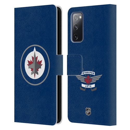 NHL Winnipeg Jets Plain Leather Book Wallet Case Cover For Samsung Galaxy S20 FE / 5G