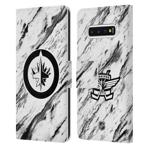 NHL Winnipeg Jets Marble Leather Book Wallet Case Cover For Samsung Galaxy S10