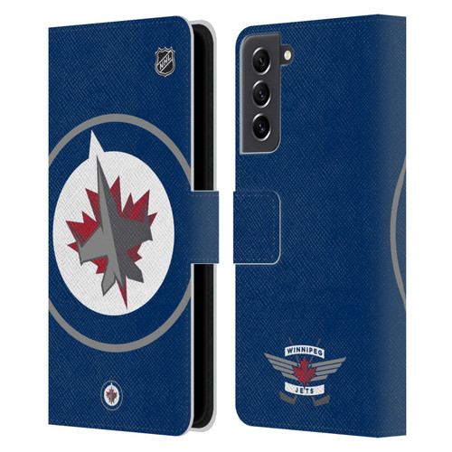 NHL Winnipeg Jets Oversized Leather Book Wallet Case Cover For Samsung Galaxy S21 FE 5G