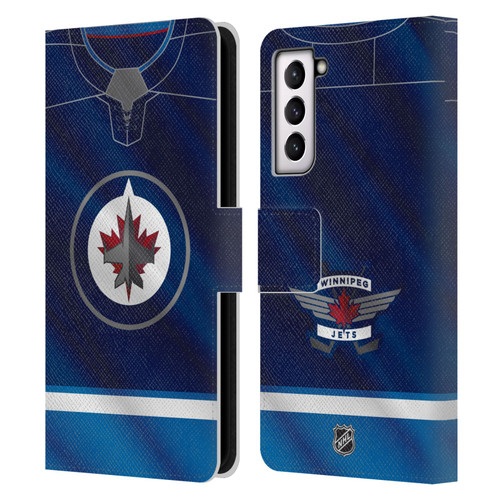 NHL Winnipeg Jets Jersey Leather Book Wallet Case Cover For Samsung Galaxy S21 5G