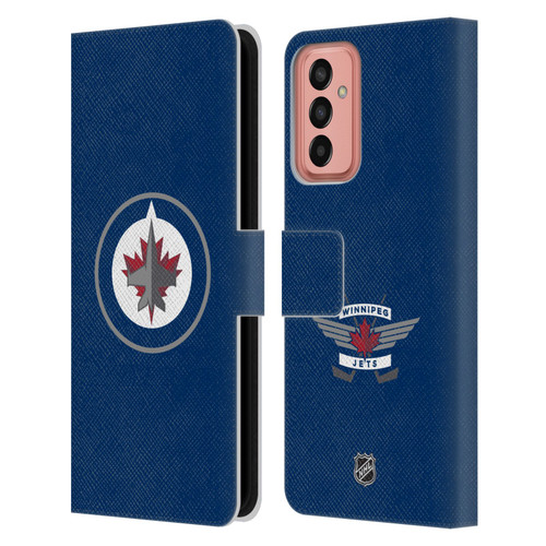 NHL Winnipeg Jets Plain Leather Book Wallet Case Cover For Samsung Galaxy M13 (2022)