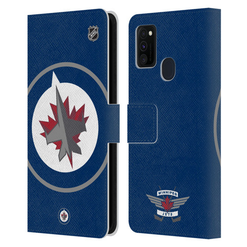 NHL Winnipeg Jets Oversized Leather Book Wallet Case Cover For Samsung Galaxy M30s (2019)/M21 (2020)