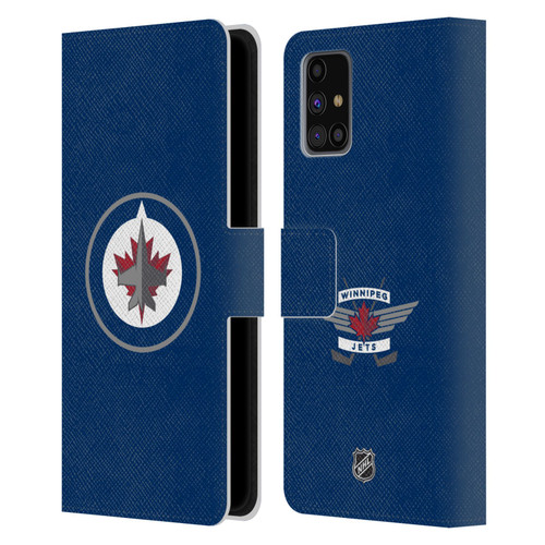 NHL Winnipeg Jets Plain Leather Book Wallet Case Cover For Samsung Galaxy M31s (2020)