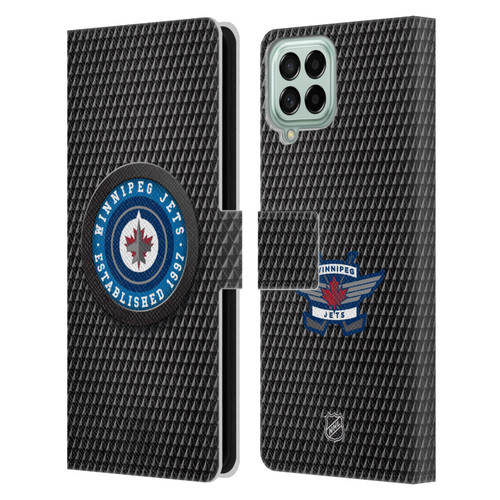 NHL Winnipeg Jets Puck Texture Leather Book Wallet Case Cover For Samsung Galaxy M33 (2022)
