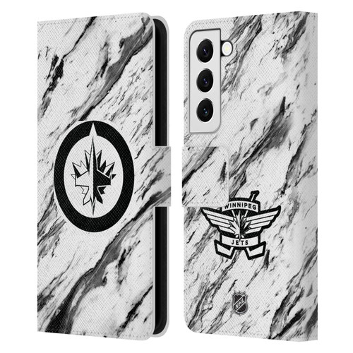 NHL Winnipeg Jets Marble Leather Book Wallet Case Cover For Samsung Galaxy S22 5G