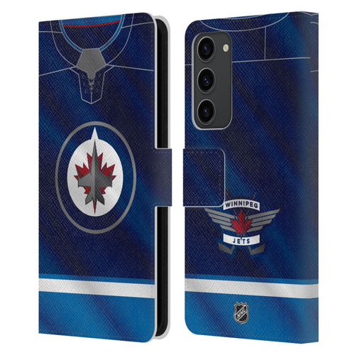 NHL Winnipeg Jets Jersey Leather Book Wallet Case Cover For Samsung Galaxy S23+ 5G