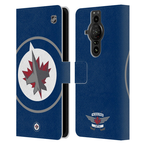 NHL Winnipeg Jets Oversized Leather Book Wallet Case Cover For Sony Xperia Pro-I