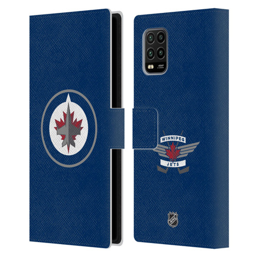 NHL Winnipeg Jets Plain Leather Book Wallet Case Cover For Xiaomi Mi 10 Lite 5G