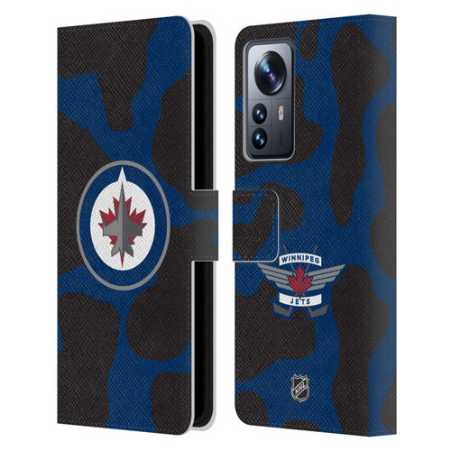 NHL Winnipeg Jets Cow Pattern Leather Book Wallet Case Cover For Xiaomi 12 Pro