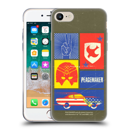 Peacemaker: Television Series Graphics Icons Soft Gel Case for Apple iPhone 7 / 8 / SE 2020 & 2022