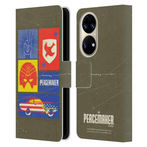 Peacemaker: Television Series Graphics Icons Leather Book Wallet Case Cover For Huawei P50