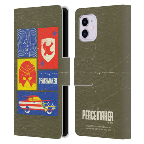 Peacemaker: Television Series Graphics Icons Leather Book Wallet Case Cover For Apple iPhone 11