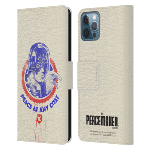 Peacemaker: Television Series Graphics Christopher Smith & Eagly Leather Book Wallet Case Cover For Apple iPhone 12 / iPhone 12 Pro