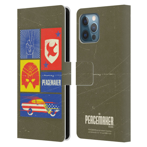 Peacemaker: Television Series Graphics Icons Leather Book Wallet Case Cover For Apple iPhone 12 Pro Max