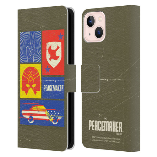 Peacemaker: Television Series Graphics Icons Leather Book Wallet Case Cover For Apple iPhone 13