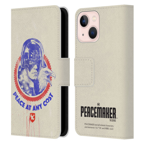 Peacemaker: Television Series Graphics Christopher Smith & Eagly Leather Book Wallet Case Cover For Apple iPhone 13 Mini