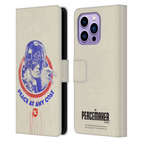 Peacemaker: Television Series Graphics Christopher Smith & Eagly Leather Book Wallet Case Cover For Apple iPhone 14 Pro Max