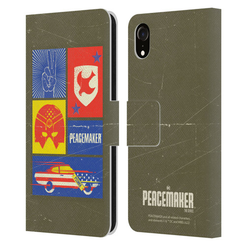 Peacemaker: Television Series Graphics Icons Leather Book Wallet Case Cover For Apple iPhone XR