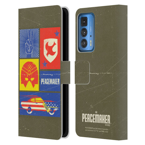 Peacemaker: Television Series Graphics Icons Leather Book Wallet Case Cover For Motorola Edge 20 Pro