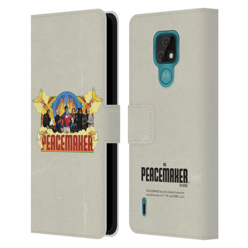 Peacemaker: Television Series Graphics Group Leather Book Wallet Case Cover For Motorola Moto E7