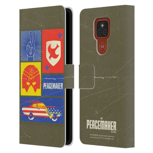 Peacemaker: Television Series Graphics Icons Leather Book Wallet Case Cover For Motorola Moto E7 Plus