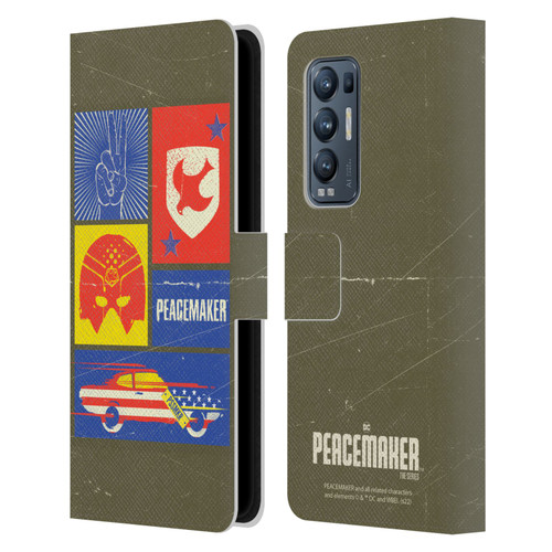 Peacemaker: Television Series Graphics Icons Leather Book Wallet Case Cover For OPPO Find X3 Neo / Reno5 Pro+ 5G