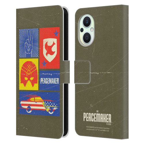 Peacemaker: Television Series Graphics Icons Leather Book Wallet Case Cover For OPPO Reno8 Lite