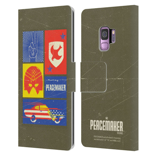 Peacemaker: Television Series Graphics Icons Leather Book Wallet Case Cover For Samsung Galaxy S9