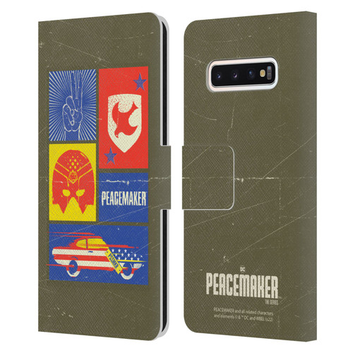 Peacemaker: Television Series Graphics Icons Leather Book Wallet Case Cover For Samsung Galaxy S10