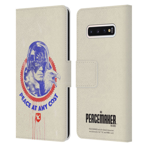 Peacemaker: Television Series Graphics Christopher Smith & Eagly Leather Book Wallet Case Cover For Samsung Galaxy S10