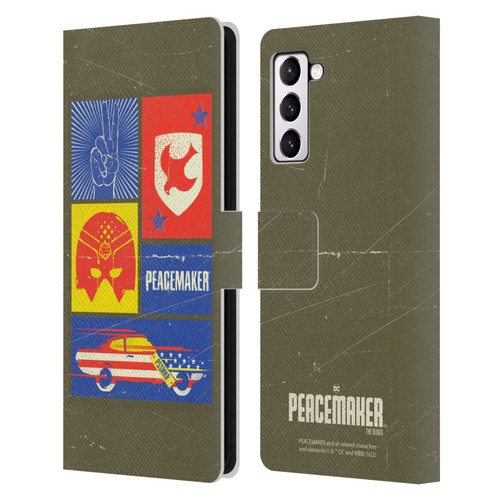 Peacemaker: Television Series Graphics Icons Leather Book Wallet Case Cover For Samsung Galaxy S21+ 5G