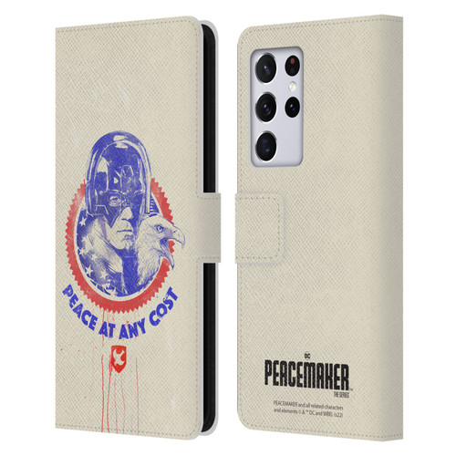 Peacemaker: Television Series Graphics Christopher Smith & Eagly Leather Book Wallet Case Cover For Samsung Galaxy S21 Ultra 5G