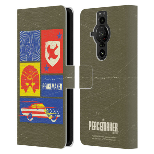 Peacemaker: Television Series Graphics Icons Leather Book Wallet Case Cover For Sony Xperia Pro-I