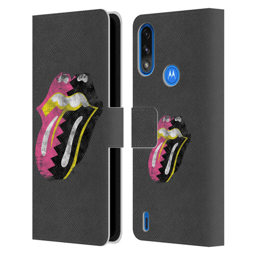 The Rolling Stones Albums Girls Pop Art Tongue Solo Leather Book Wallet Case Cover For Motorola Moto E7 Power / Moto E7i Power
