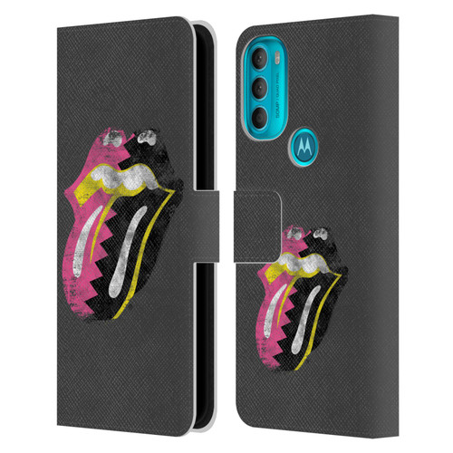 The Rolling Stones Albums Girls Pop Art Tongue Solo Leather Book Wallet Case Cover For Motorola Moto G71 5G