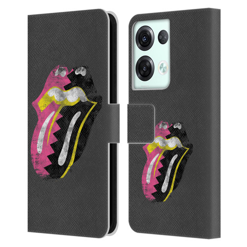 The Rolling Stones Albums Girls Pop Art Tongue Solo Leather Book Wallet Case Cover For OPPO Reno8 Pro
