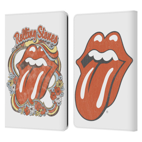The Rolling Stones Graphics Flowers Tongue Leather Book Wallet Case Cover For Amazon Kindle Paperwhite 1 / 2 / 3