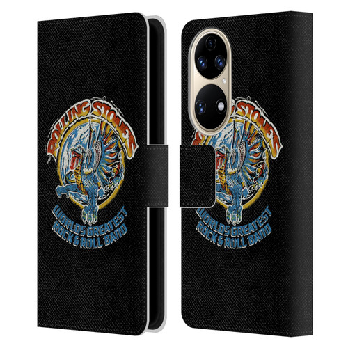 The Rolling Stones Graphics Greatest Rock And Roll Band Leather Book Wallet Case Cover For Huawei P50