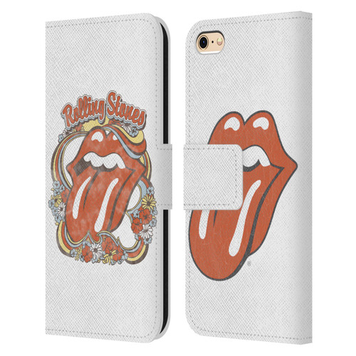 The Rolling Stones Graphics Flowers Tongue Leather Book Wallet Case Cover For Apple iPhone 6 / iPhone 6s