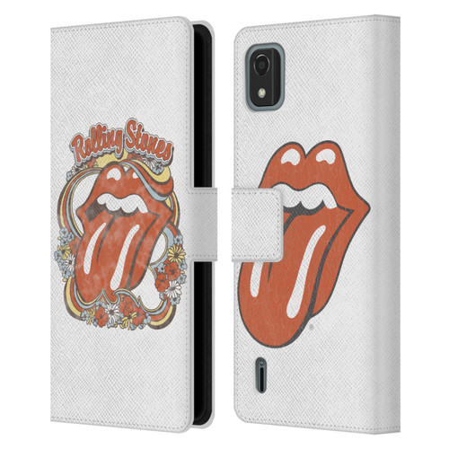 The Rolling Stones Graphics Flowers Tongue Leather Book Wallet Case Cover For Nokia C2 2nd Edition