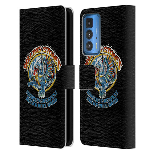 The Rolling Stones Graphics Greatest Rock And Roll Band Leather Book Wallet Case Cover For Motorola Edge 20 Pro