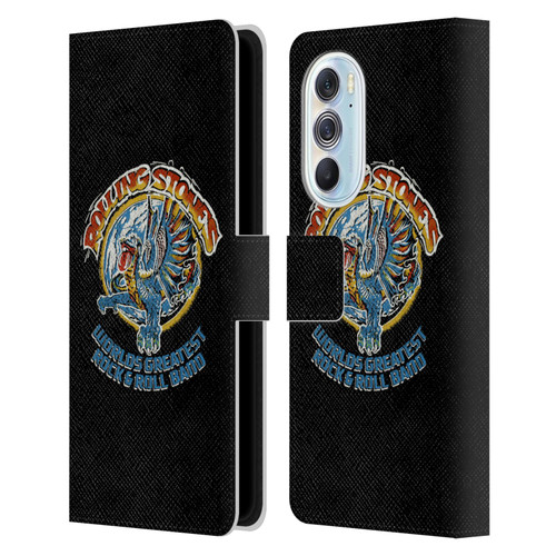 The Rolling Stones Graphics Greatest Rock And Roll Band Leather Book Wallet Case Cover For Motorola Edge X30