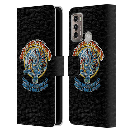 The Rolling Stones Graphics Greatest Rock And Roll Band Leather Book Wallet Case Cover For Motorola Moto G60 / Moto G40 Fusion