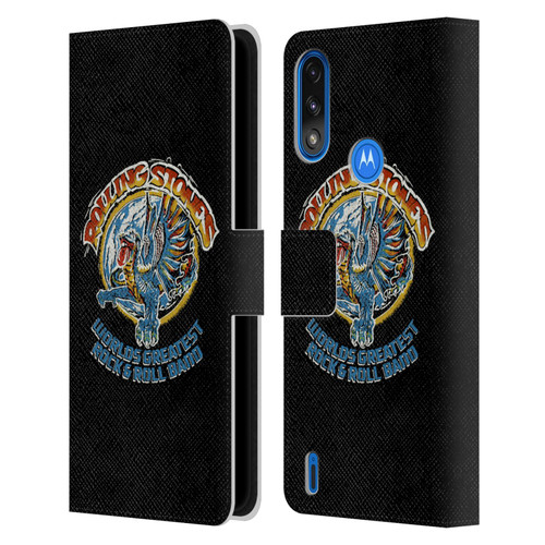 The Rolling Stones Graphics Greatest Rock And Roll Band Leather Book Wallet Case Cover For Motorola Moto E7 Power / Moto E7i Power